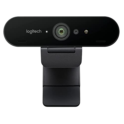 Logitech Brio Ultra HD Pro Business Webcam Cámara web 4K Premium con HDR y Windows, 13 megapíxeles, transmisión ultrarrápida de 1080p/60 fps, campo de visión ajustable, zoom 5X, Color Negro