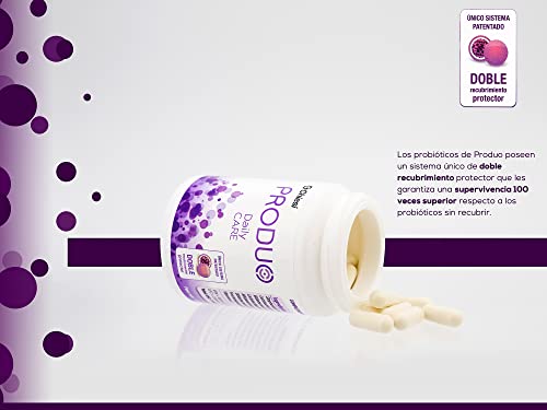 Produo Daily Care - Probióticos y Prebióticos Intestinales, Doble Recubrimiento Protector, 30 Cápsulas
