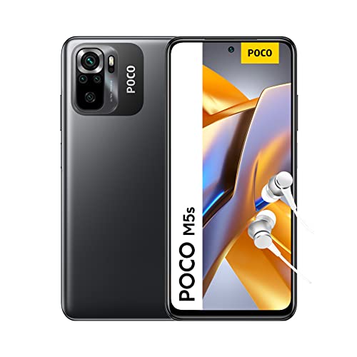 POCO M5s - Smartphone de 4+128GB, Pantalla de 6.43” FHD+ AMOLED DotDisplay, MediaTek Helio G95, Cuádruple cámara de 64MP con IA, 5000mAh, NFC, Gris (Versión ES + 3 años de garantía) sin cargador