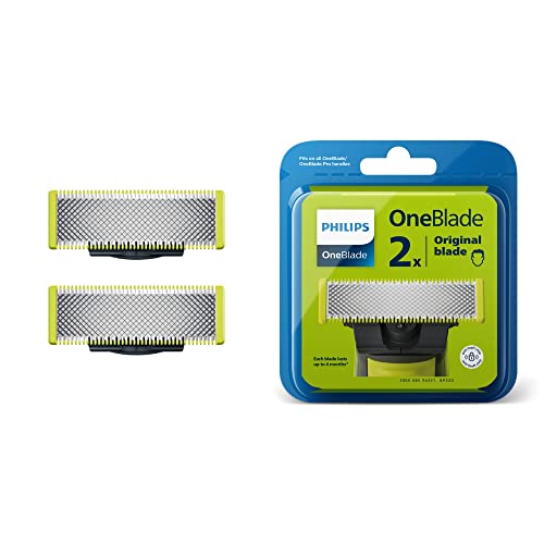 Philips OneBlade 2 Cuchillas de Recambio de Acero Inoxidable compatibles con todas las Maquinillas de Afeitar Eléctricas OneBlade (modelo QP220/50)