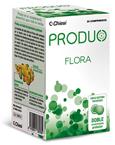 Produo Flora – Probiótico Intestinal, Doble Recubrimiento Protector, Ayuda a la Regeneración de la Flora Intestinal, 30 Comprimidos Masticables